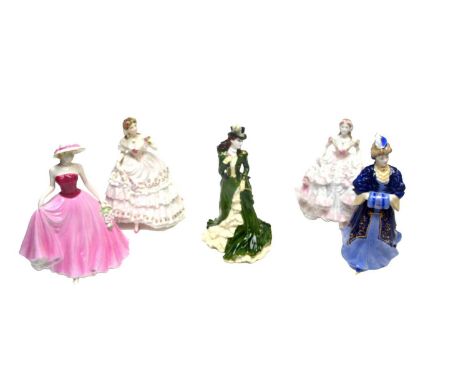 A collection of decorative figures of ladies from various makers, comprising of: a Royal Worcester 'Royal Debut', No.3451/12,