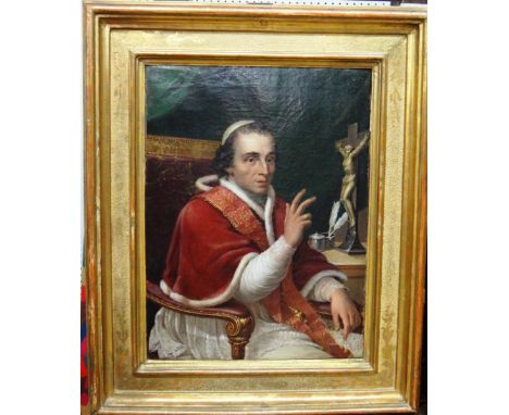 Continental School (19th century), Portrait of a cardinal bestowing a benediction, oil on canvas, 36cm x 27cm. Property from 