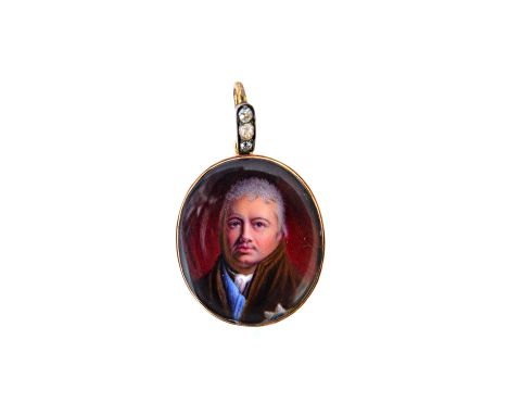 William Bate (C.1759-1845), a portrait miniature of John Denis Browne, 1st Marquess of Sligo,  enamel on metal, inscribed to 