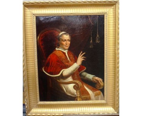 Continental School (19th century), Portrait of a cardinal bestowing a benediction, oil on canvas, 46cm x 35cm. Property from 