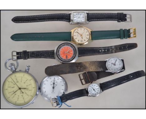 A collection of vintage and retro watches to include Sekonda, Timex, pocket stop watches etc please see images.