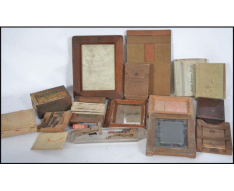 A collection of vintage early 20th century negatives, photo's, glass plates. Depicting portraits, holiday scenes dating from 