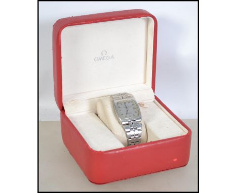 A vintage 1970's Omega constellation Automatic Geneve chronometer wristwatch having silvered dial with baton numerals and dat