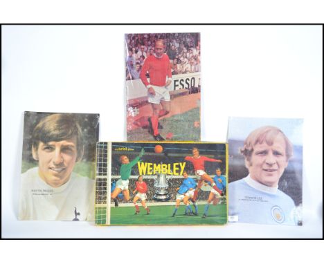 A group of three vintage 1960's sealed footballer jigsaw puzzles to include Francis Lee, Bobby Charlton and Martin Peters tog