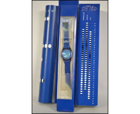 A vintage Swatch watch ' The Club, Space Dreams ' 1999 complete in the original packaging in an unused condition