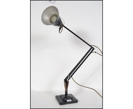 A mid century Industrial Herbert terry 1228 anglepoise desk lamp having a twin step base with pendant shade