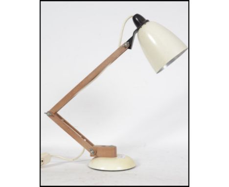 A vintage Maclamp desk/table lamp in good vintage condition with faux wooden arms. Designed by Terence Conran for Habitat in 