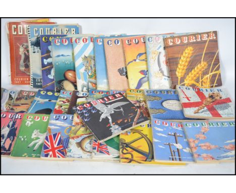 A collection of vintage mid 20th century Courier magazines dating from the 1940's with many different subjects.