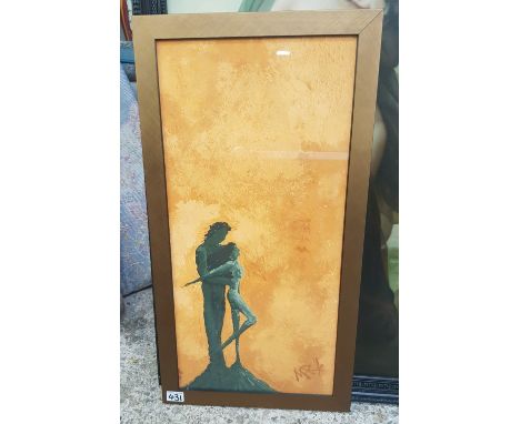 Modern framed print, size 77cm x 41cm. 
