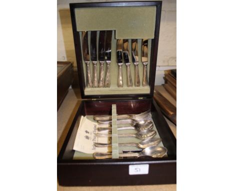 Arthur Price cased silver plated compact cutlery set. 