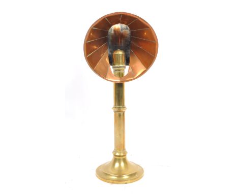 A Victorian 19th Century copper and brass candle light student's lamp. Measures 39cm tall.&nbsp;