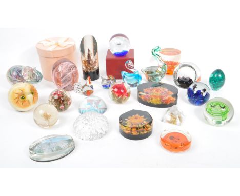An assortment of vintage animal / marine related & other studio art glass / resin paperweights. Birds, elephants swans, dolph
