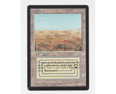 Magic The Gathering TCG - Scrubland - Beta Condition Report:  This card is in light played condition - it has the smallest we