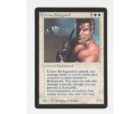 Magic The Gathering TCG - Veteran Bodyguard - Beta RareCondition Report:  This card is in light played condition