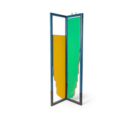  GAETANO PESCE (ITALIAN 1939-2024) FOR BERNINI, ITALY SERIE LUIGI 902 SHELF, DSIGNED c.1981 cut plywood, timber frame with le