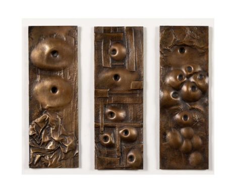  BERNARD MEADOWS (BRITISH 1915-2005) THREE SMALL RELIEFS: WATCHERS, 1966 (OPUS 86, BM 104) edition of 6, brass each relief: 2