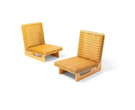  JUNZO SAKAKURA (JAPANESE 1901-1969) & DAISAKU CHOH (JAPANESE 1921-2014) FOR IDÉE, JAPAN PAIR OF 'ZAISU' CHAIRS, c.2000 beech