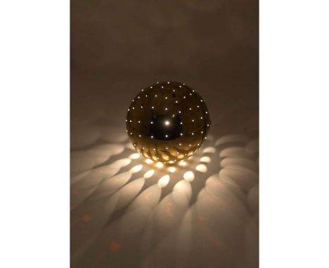 BILL CULBERT (NEW ZEALAND/BRITISH 1935-2019) GOLD SPHERE, 1982 signed, dated and inscribed Artists Proof, metal with pin hole