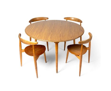  HANS WEGNER (DANISH 1914-2007) FOR FRITZ HANSEN DINING SUITE model nos. FH4602 and FH4103, comprising dining table and four 