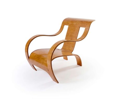  GERALD SUMMERS (BRITISH 1899-1967) FOR MAKERS OF SIMPLE FURNITURE ARMCHAIR, DESIGNED 1934 birch plywood 75cm high, 59.5cm wi