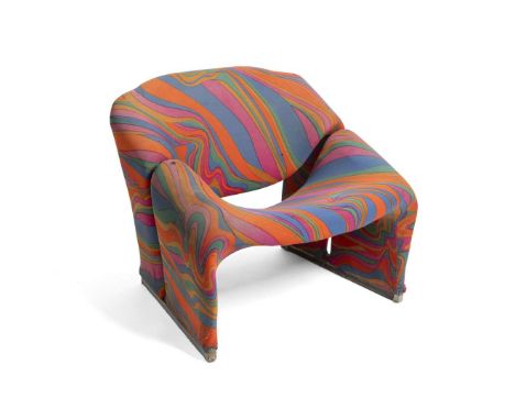 PIERRE PAULIN (FRENCH 1927-2009) FOR ARTIFORT 'GROOVY' LOUNGE CHAIR, DESIGNED 1973 model F-598, with Jack Lenor-Larsen fabric