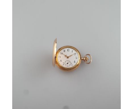 Schweizer Savonnette-Damentaschenuhr - IWC Schaffhausen, Gelbgold 585/000, Punzen u.a. Schweizer Goldpunze (Eichhörnchen) und