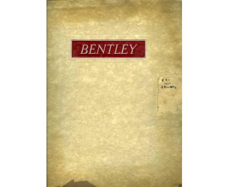 Bentley Motors Ltd. A 1937 (printed Oct 1936), 31pp. large-format cord-tied brochure for the 4 1/4-litre,  possessing 10 tipp