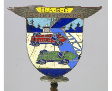 *Brooklands Automobile Racing Club. A full member's motor-car badge,  numbered 745 verso, with good enamels, depicting two ra