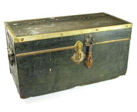 *Tool Box. For running board mounting, an original stout tool box with carrying handles,  brass weather stripping, rubber mat