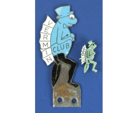 *Vermin Club. Dating from the 1950s, a three-colour badge depicting a mosquito,  three-colour enamels on nickel-plated brass,