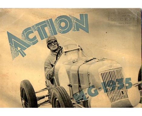 Action - M.G. 1935. An 8pp. landscape-style publicity brochure celebrating the entrants, events and wins at various European 