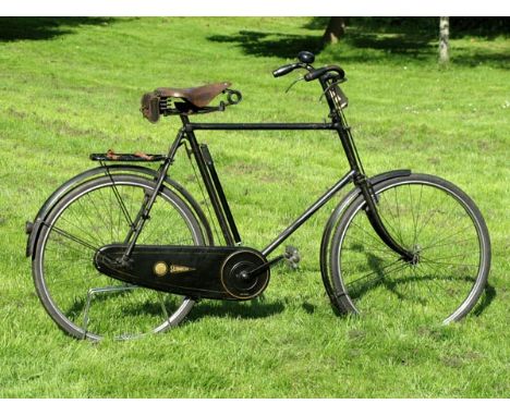 *A circa 1929 Sunbeam 'Golden' Roadster. A black-enamelled 24-inch frame numbered 160463, with gilt box lining and transfers,