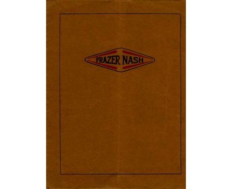 Frazer-Nash Light Cars 1928. A 12pp. quarto brochure with a mid-brown stapled card cover and a Frazer-Nash logo on the front,