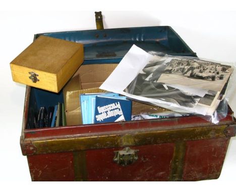 *Photographs. A steel cabin trunk containing a good collection of assorted, mainly post-war negatives and prints,  covering v