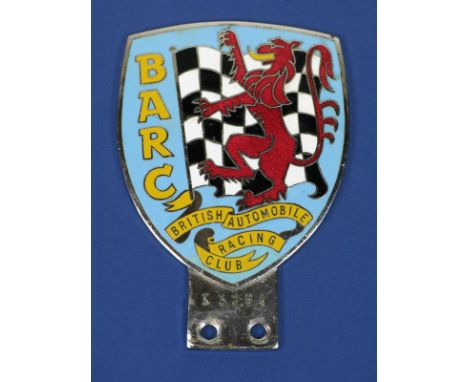 *B.A.R.C. A five-colour British Automobile Racing Club membership badge numbered K3794,  chromium-plated on brass with almost