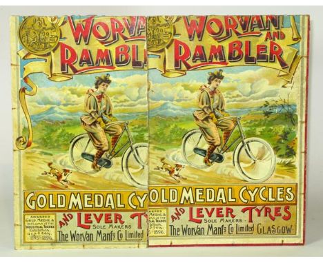 *Worvan and Rambler Gold Medal Cycles. Two rare portions of similar advertisements for bicycles and tyres produced in the lat