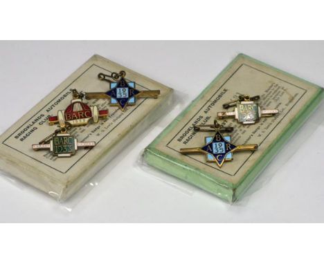 *Brooklands Automobile Racing Club. Five guest lapel badges, two for 1933 numbered 1161; two for 1935 numbered 658, and an ex