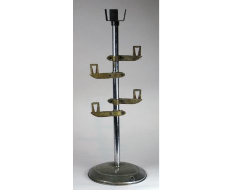 *BEMO Point of Sale Stand for bicycle lamp display, 1950s,  chromium-plated, 23in (58cm) high  (1)