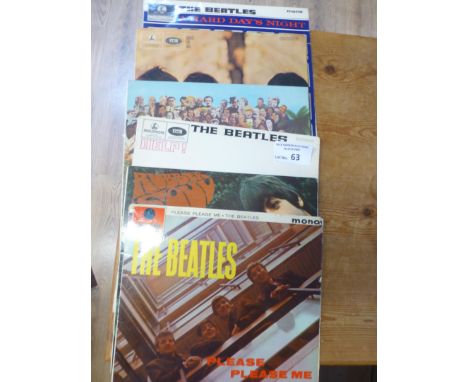 Records : BEATLES 6 original UK Parlophone yellow/black LP's - vg or better some with light marks/scuffs, nothing feelable