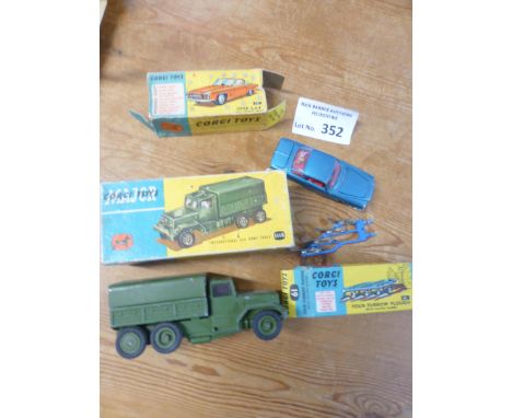 Diecast : Corgi - Major 1118 - Intl 6 x 6 army truck, 61 - 4 furrow plough, 241 - ghia L6.4 models v good - boxes not perfect