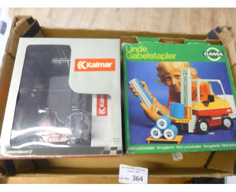 Diecast : Large scale boxes forklift - Gama &amp; Kalmar - both good cond