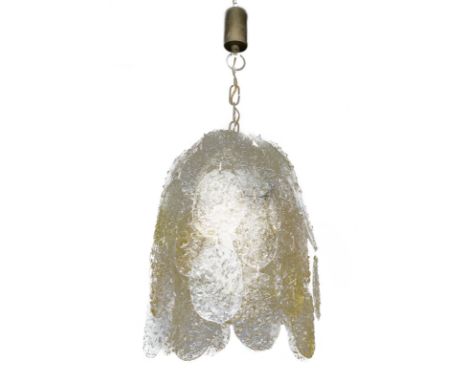 Vistosi, Torcello model, from 60s. Glass chandelier. H cm 55x40  