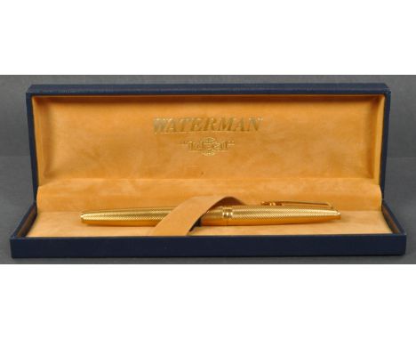 A vintage 20th century Waterman Ideal fountain pen,&nbsp; 18K gold knib marked '&nbsp; 18K - 750 ', in original blue case wit