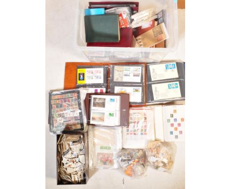 A large collection of vintage 20th century stamp related ephemera comprising of first days covers stamps and more. Together w