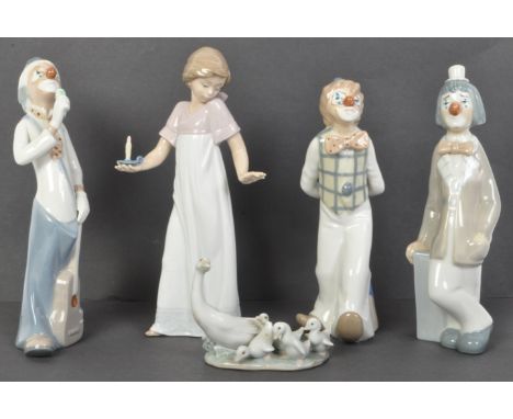 An assortment of vintage 20th century Lladro &amp; Nao by Lladro porcelain figures. The lot to include a Lladro little girl i