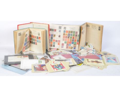 A large collection of vintage 20th century stamp related ephemera comprising of first day covers, Philatelic related postcard