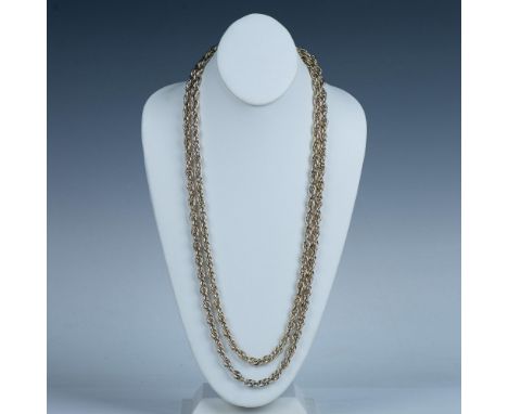Nice goldtone chain with a spring ring clasp. Dimensions: 60.5"LCondition: Age related wear. 