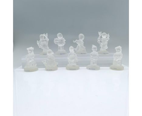 A stunning ensemble of 9 frosted figurines, featuring 2 renditions of Grandpa's Boy, along with Grandma's Girl, Apple Tree Bo