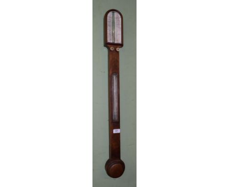 A 19th mahogany stick barometer, Casella, Hatton Garden, London