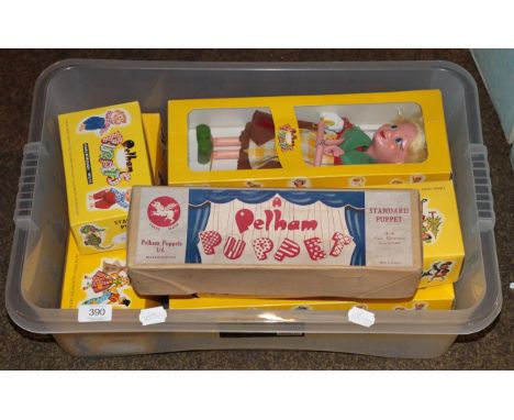 Assorted Pelham puppets in original boxes: Hansel; Minnie Mouse; Gretal; Donald Duck; Horse; Bengo; and another   All in gene
